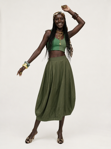 Unique Irregular Cotton Asymmetrical Skirt