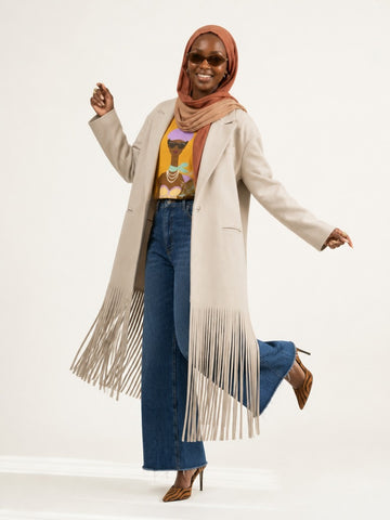 Free Spirit Tassel Longline Coat