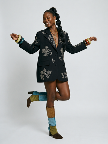 Audacious Floral Beaded Blazer