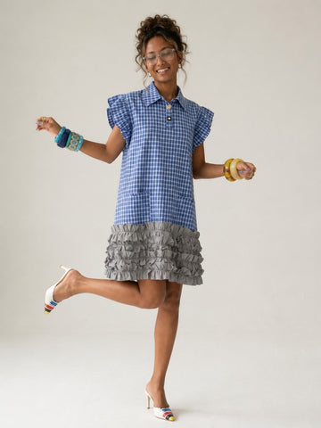 Free Spirit Plaid Ruffle Mini Dress