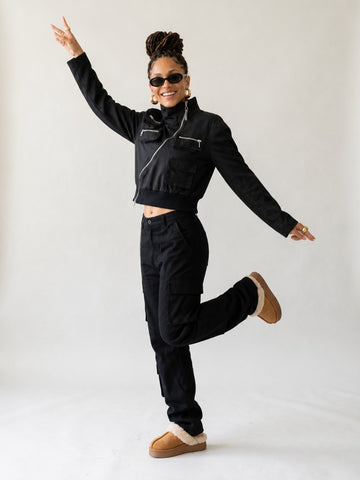 Daring Cropped Motorcycle Jacket