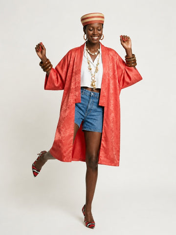 Radiant Printed Long Kimono