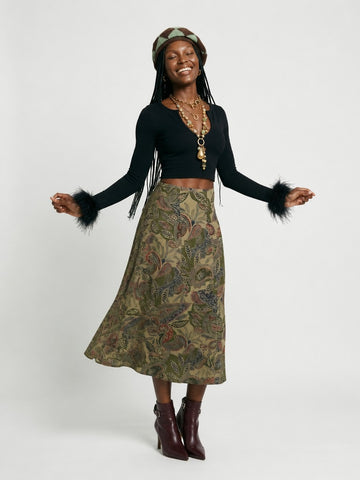 Fierce Feather Cuff Slim Top