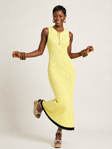 Radiant Knit Diamond Midi Dress