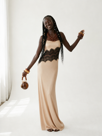 Elegant Lace Patchwork Maxi Dress