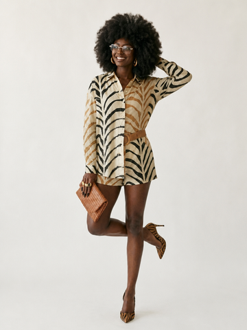 Vibrant Printed Woven Long Sleeve Shirt