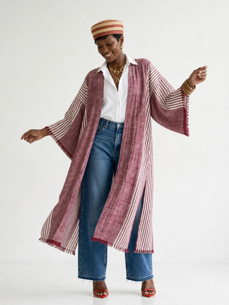 Wanderlust Striped Boho Kimono