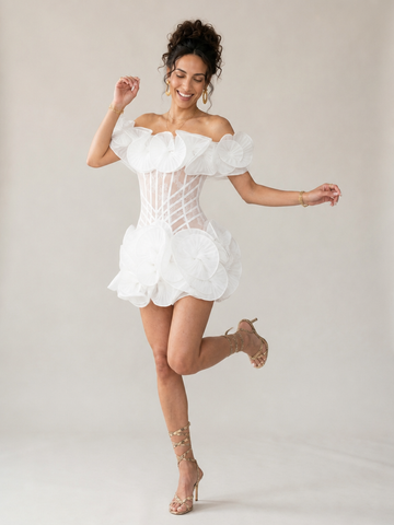 Worthy Off-Shoulder Ruffle Mini Dress