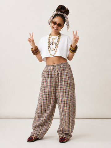 Free Spirit Plaid Wide-Leg Pants