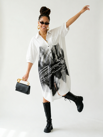 Limitless Printed Loose Shirt Dress