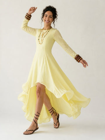 Radiant Ruffle Mesh Maxi Dress