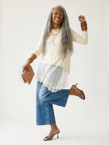 Worthy Lace Irregular T-shirt