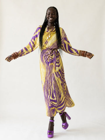 Vibrant Abstract Print Maxi Dress
