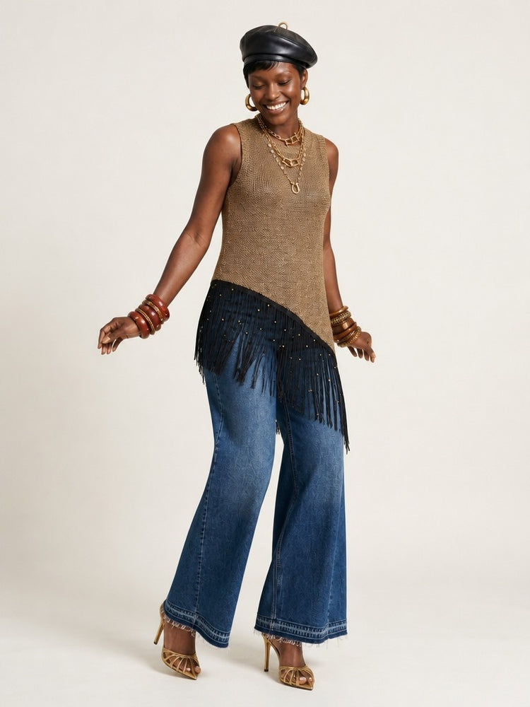 Radiant Sequin Tassel Vest