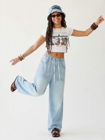 Confident Patchwork Wide Leg Pants