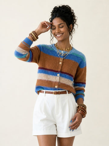 Wanderlust Striped Knit Cardigan
