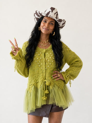 Radiant Pearl Knit Cardigan