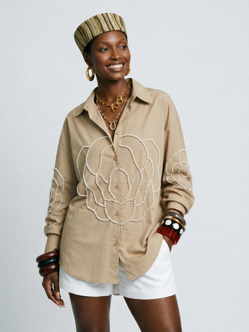 Radiant Pearl Embellished Blouse