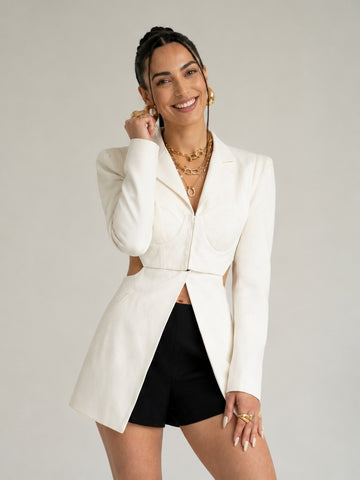 Audacious Cutout Long Blazer