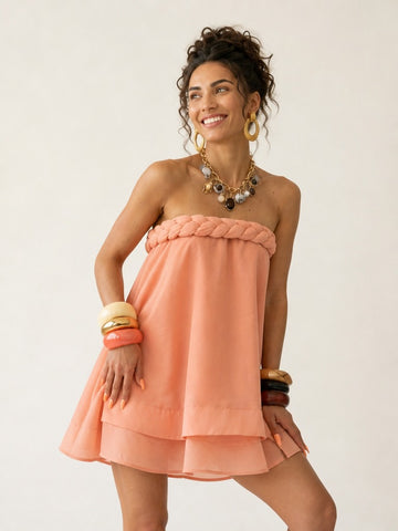 Divine Strapless Braided Mini Dress