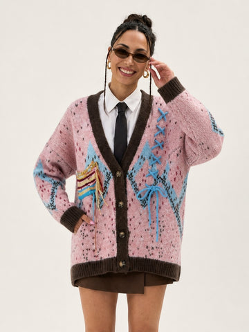 Unique Embroidered Knit Cardigan