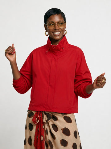 Grounded Cropped Drawstring Jacket