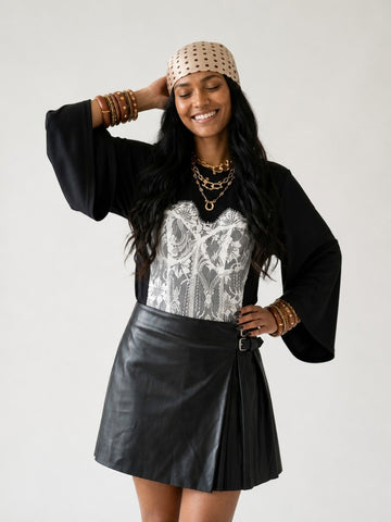 Confident Lace Flare Sleeve Top