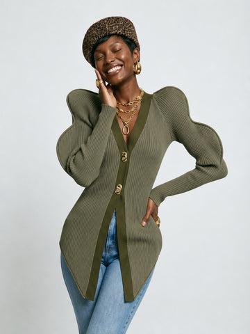 Audacious Ribbed Knit Sweater