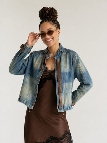 Adventurous Gradient Denim Jacket