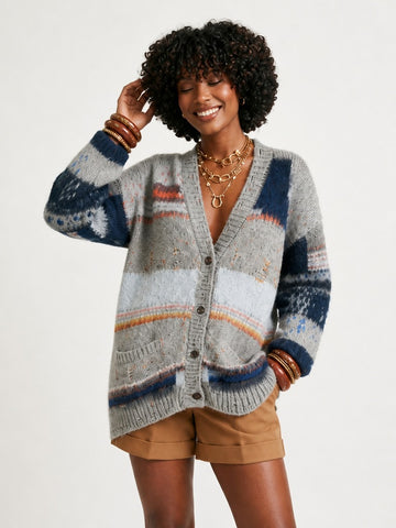 Wanderlust Patchwork Knit Cardigan