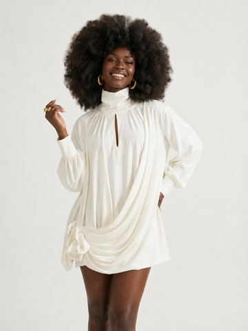 Radiant Draped Mini Dress