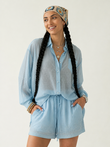 Radiant Rhinestone Loose Two-Piece Set