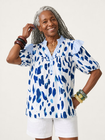 Free Spirit Printed Ruffled Blouse