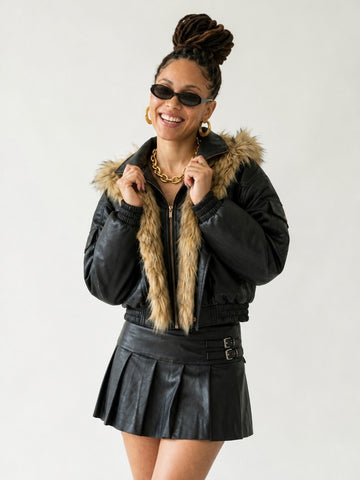 Fierce Faux Leather Fur Jacket