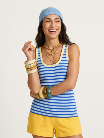 Vibrant Striped Knit Tank Top