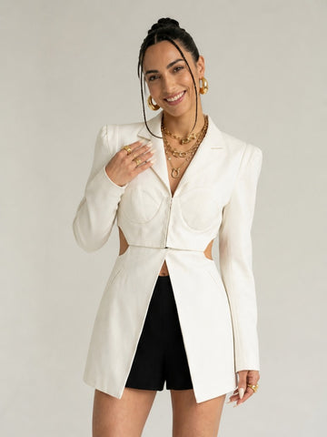 Audacious Cutout Long Blazer