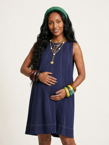 Grounded Linen Swing Dress