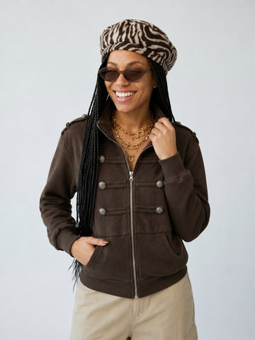 Audacious Cropped Epaulet Jacket