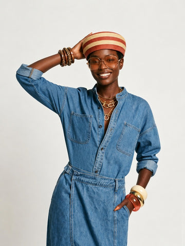 Boundless Denim Wrap Maxi Set