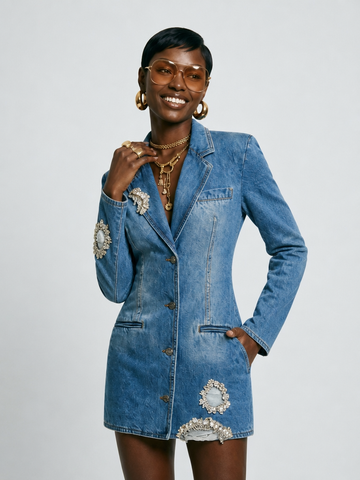 Daring Beaded Denim Jacket