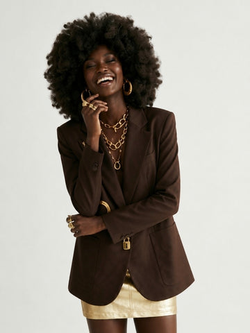Daring Gold Metal Blazer