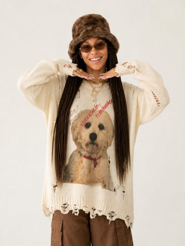 Audacious Ripped Knit Pullover