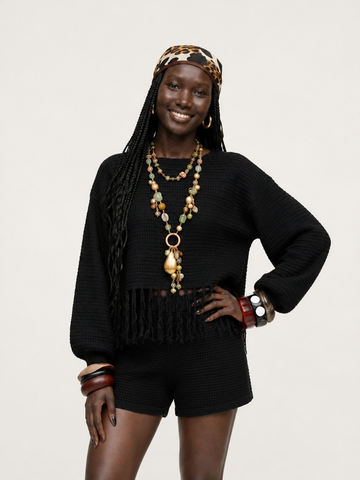 Wild Heart Crochet Fringe Crop Top
