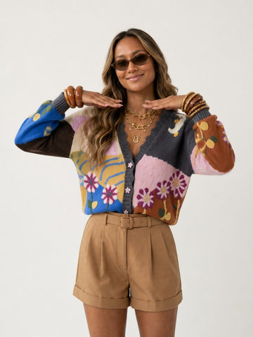 Wanderlust Embroidered Patchwork Cardigan