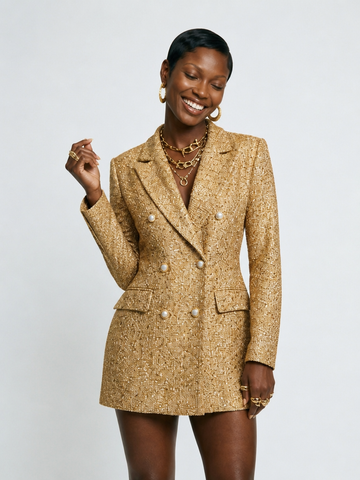Radiant Sequin Double Breasted Blazer