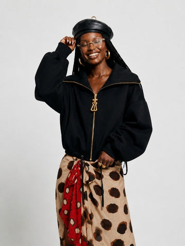 Fearless Gold Zipper Loose Jacket