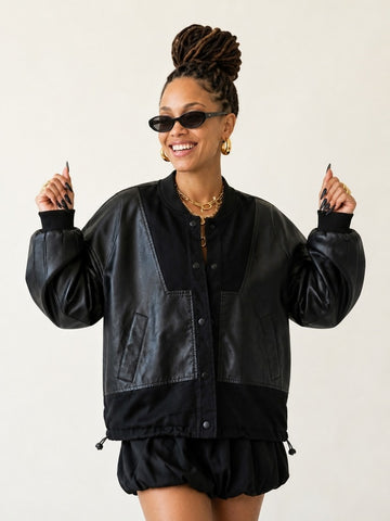 Audacious PU Patchwork Jacket