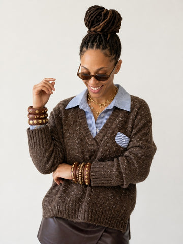 Grounded Striped Knit Pullover