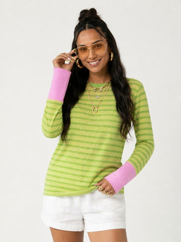 Dynamic Striped Loose Knitted Top