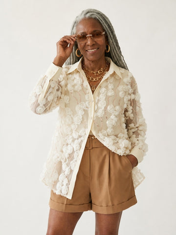 Ethereal Floral Embroidered Blouse